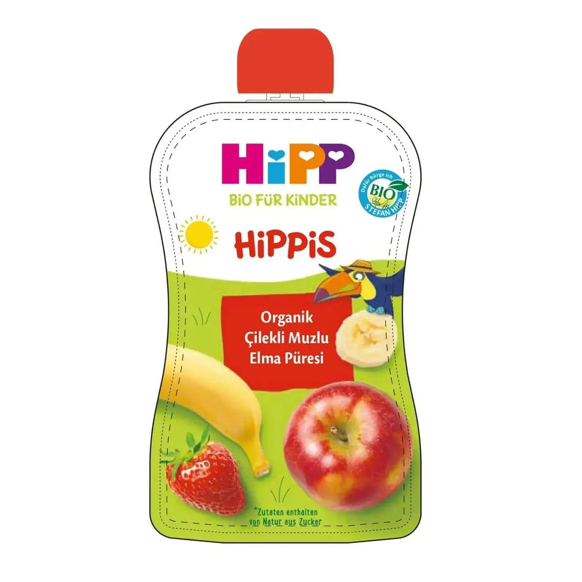 Hipp Organik Çilekli Muzlu Elma Püresi 100 gr