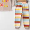 Mini Damla Pijama Takımı Penye Çizgili Kahverengi