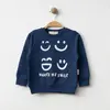 Bebolly Sweatshirt Makes Me Smile Baskılı  Lacivert