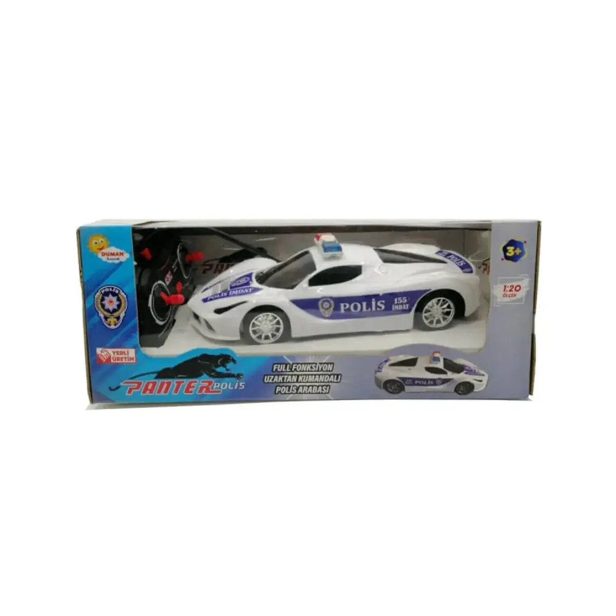Uzaktan Kumandalı Full Fonksiyon Polis Arabası 1/20