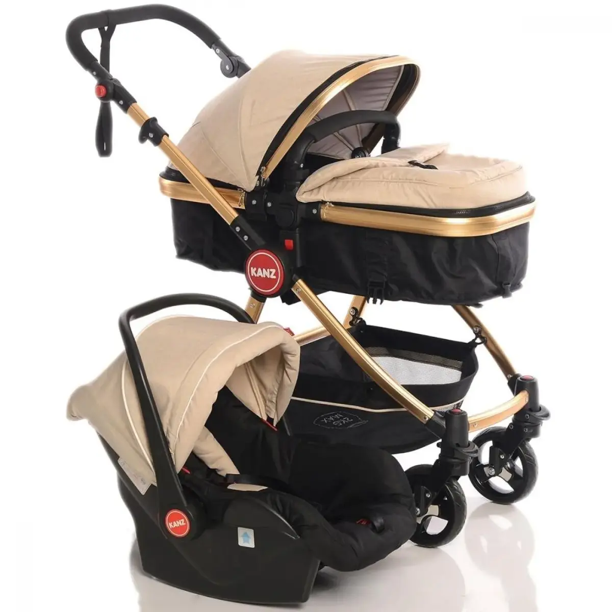 Kanz Cameron Gold Travel Sistem Bebek Arabası Bej