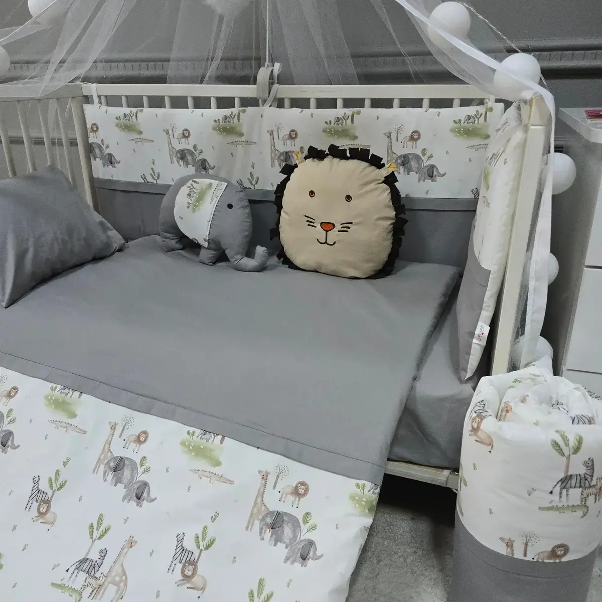 Yuar Baby Yan Duvarlı Beşik Uyku Seti Gri Amazon