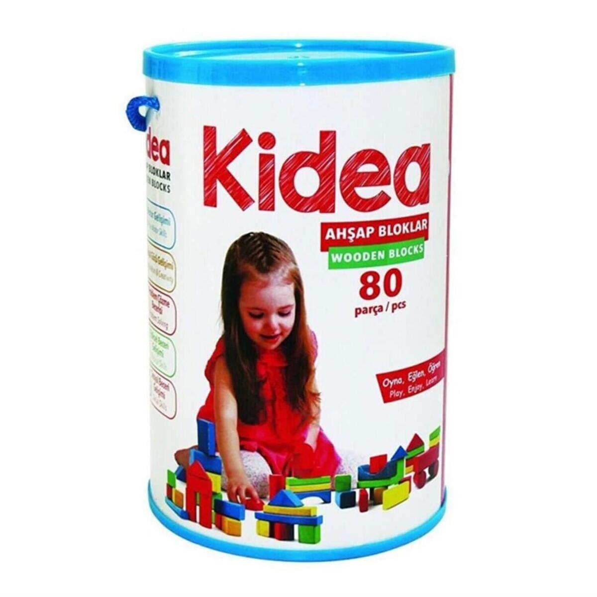 Kidea Ahşap Renkli Blok 80 Parça