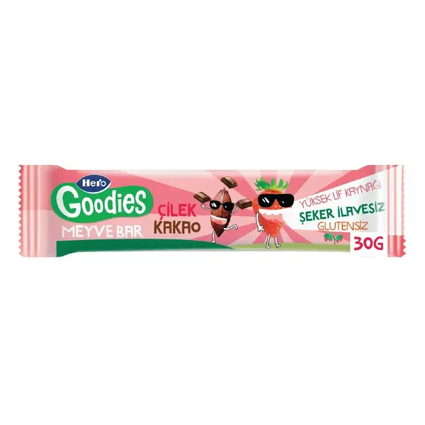 Hero Baby Goodies Meyve Bar Çilek & Kakao 30 gr