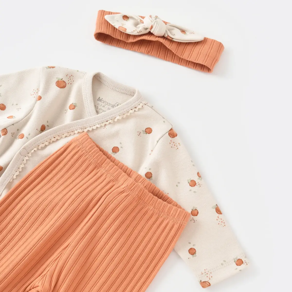 Bibaby Organik Zıbın Takımı 3lü Summer Fruit Light Cream Caramel