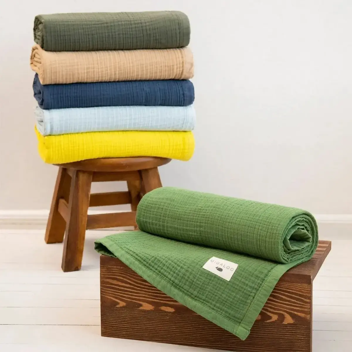 Mixi Baby Migaloo Müslin Örtü Dört Katlı 90x120 cm Yeşil