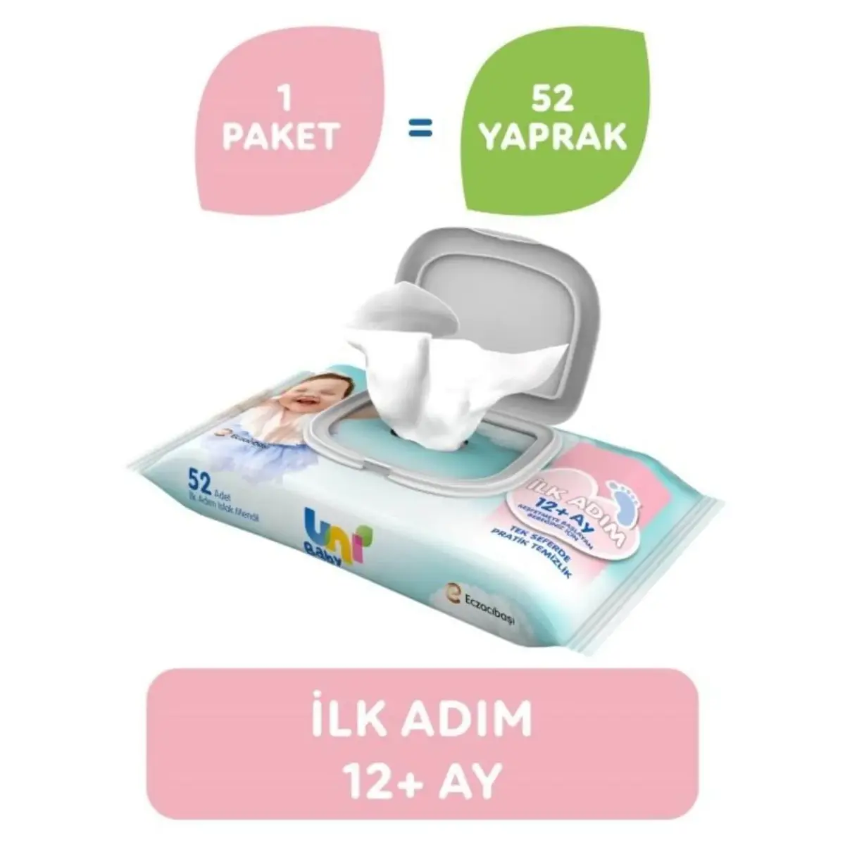 Uni Baby İlk Adım Islak Mendil 52li