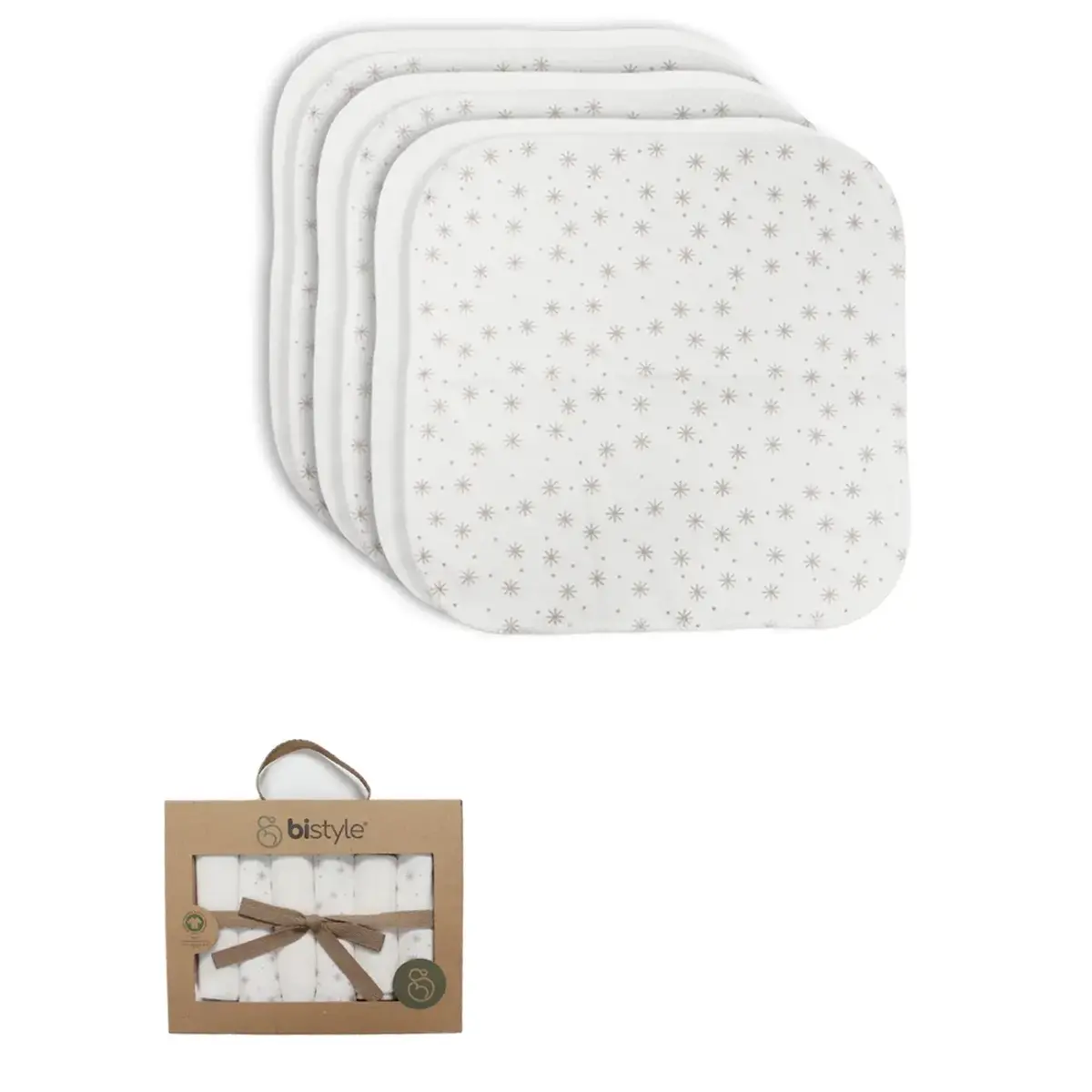 Bistyle Organik Mendil 6lı Stars Kutulu 20x20cm Bej