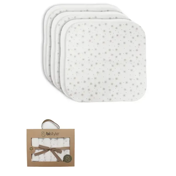 Bistyle Organik Mendil 6lı Stars Kutulu 20x20cm Bej