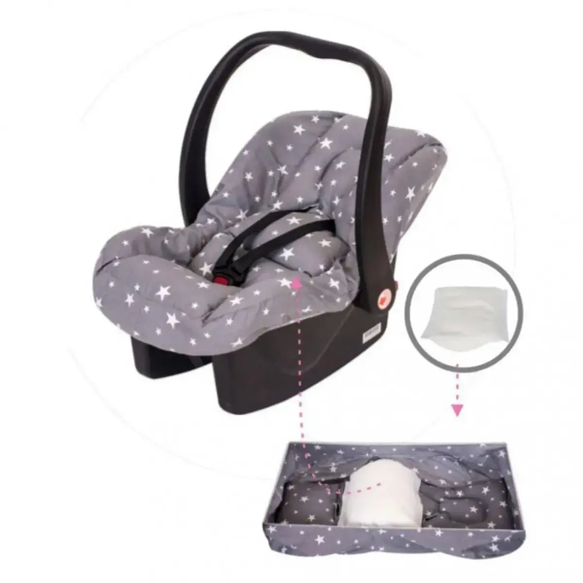 Sevi Bebe Bel Destekli Ana Kucağı Örtüsü Gri Yıldız