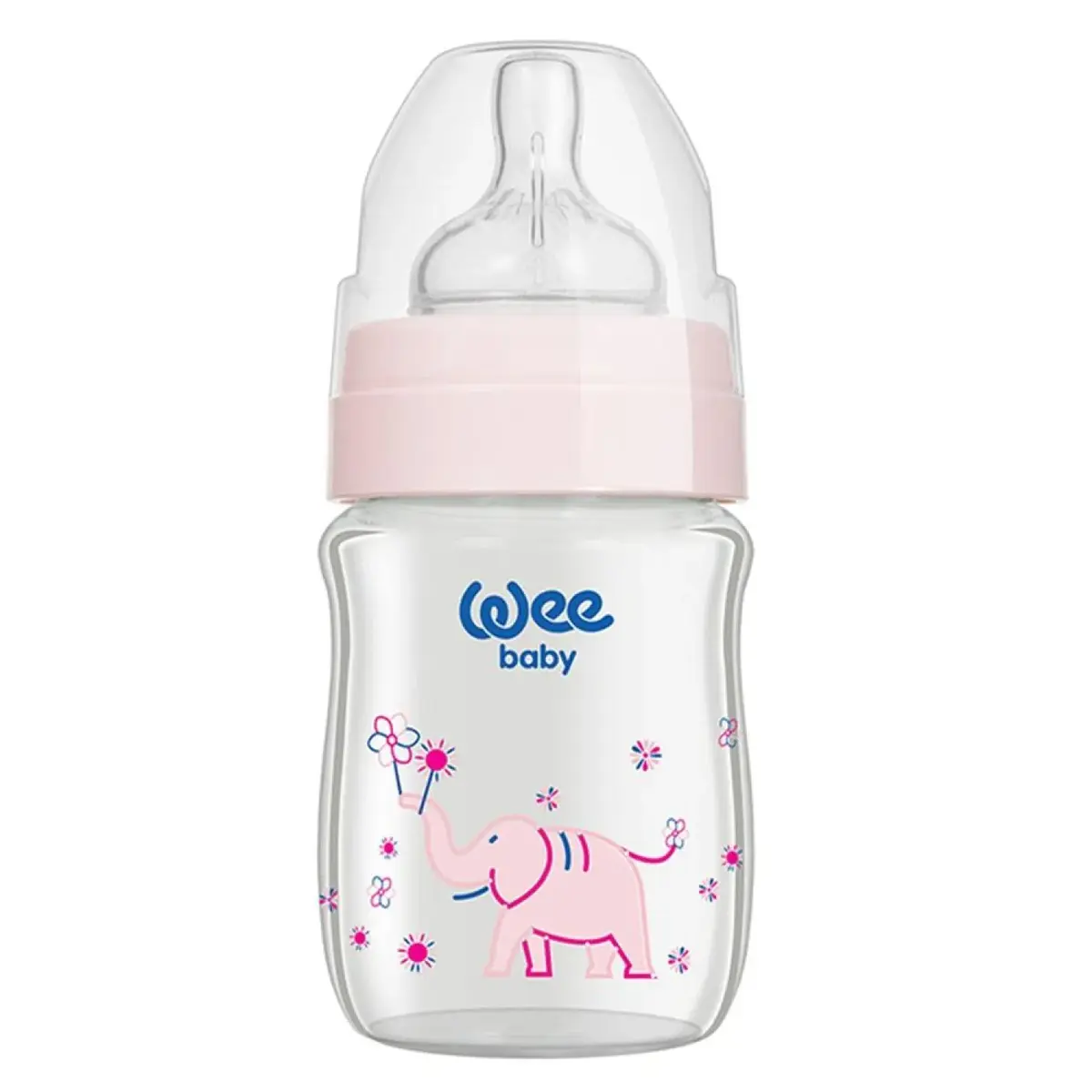 Wee Baby Klasik Plus Geniş Ağızlı Isıya Dayanıklı Cam Biberon 120 ml