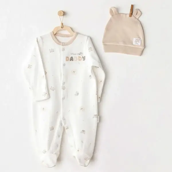 Andy Wawa Tulum Şapka Takım Happy Animals Ekru