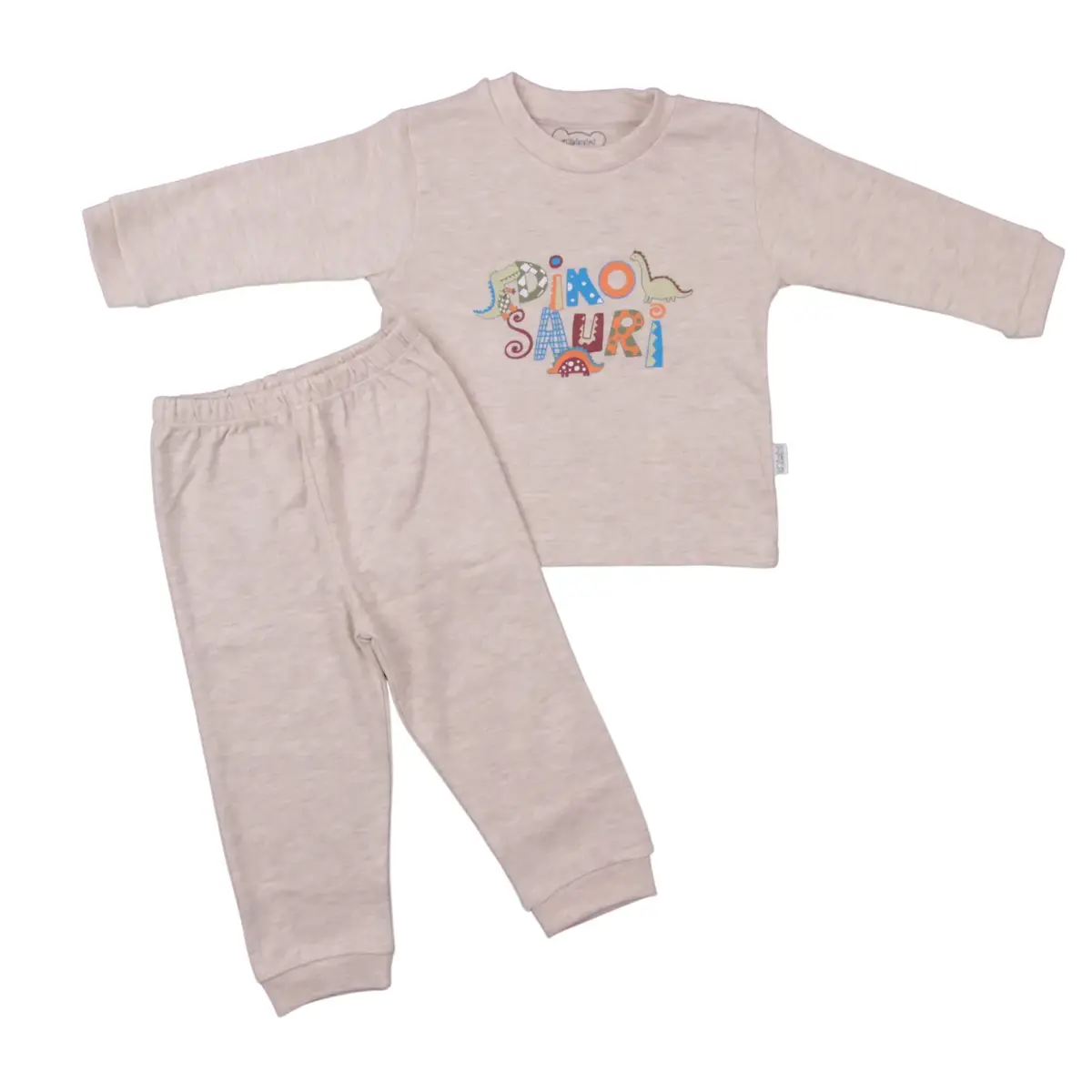 Mini Damla Pijama Takımı Dinazorlu Kahverengi Mini Damla Pijama Takımı Dinazorlu Kahverengi