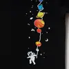Winimo T-Shirt Uzay Baskılı Siyah
