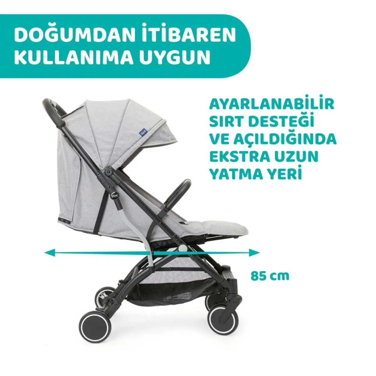 Chicco Trolley Me Bebek Arabası Ligth Grey