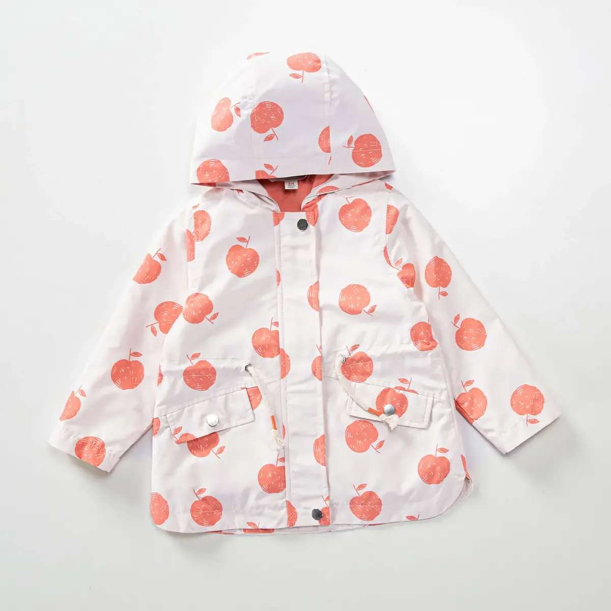 Midimod Yağmurluk Elma Baskılı Ekru