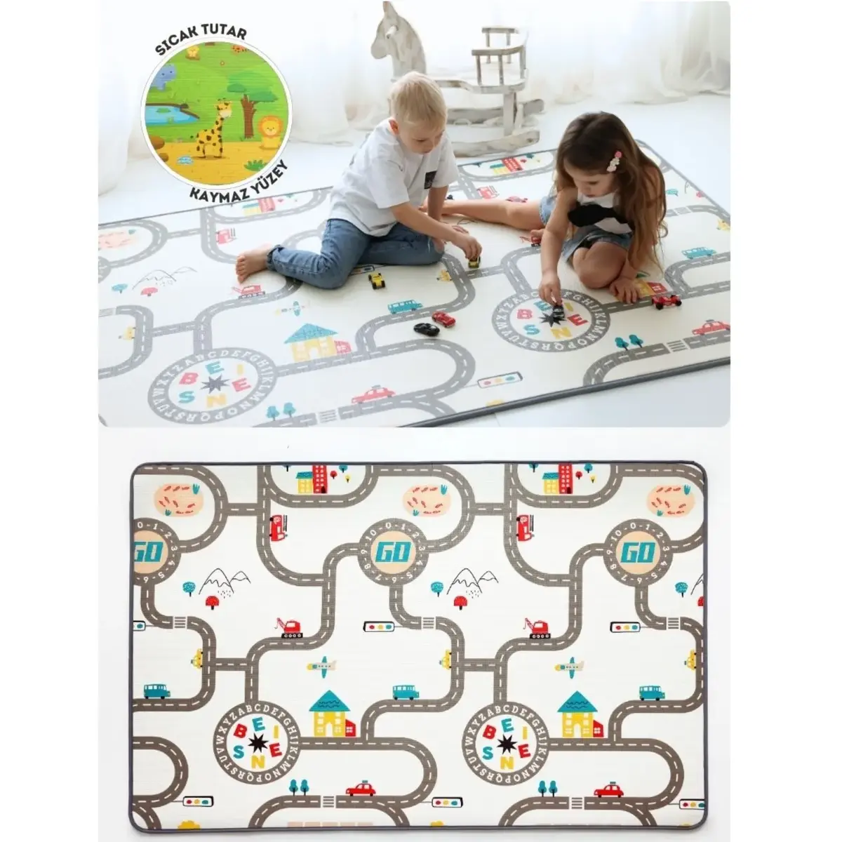 Coolmats Araba Yarışı-Hayvanat Bahçesi 140x200x1