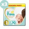 Prima Premium Care Bebek Bezi 1 Beden Yenidoğan 70li Ekonomik Paket x3