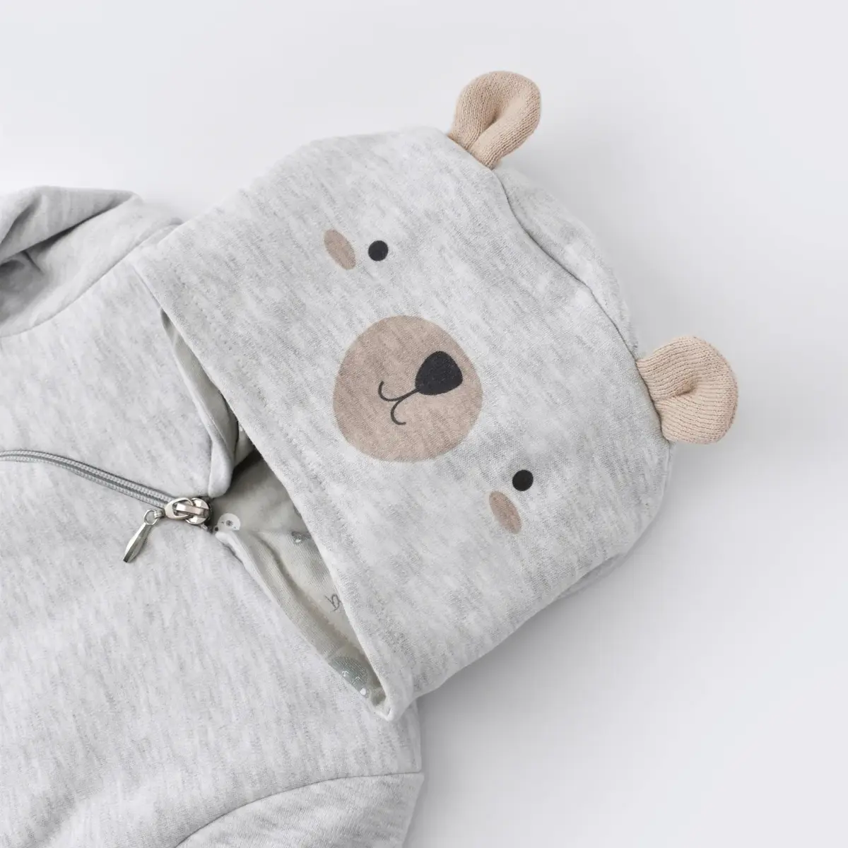 Bibaby Organik Hırka Hug Me Bear Kar Melanj
