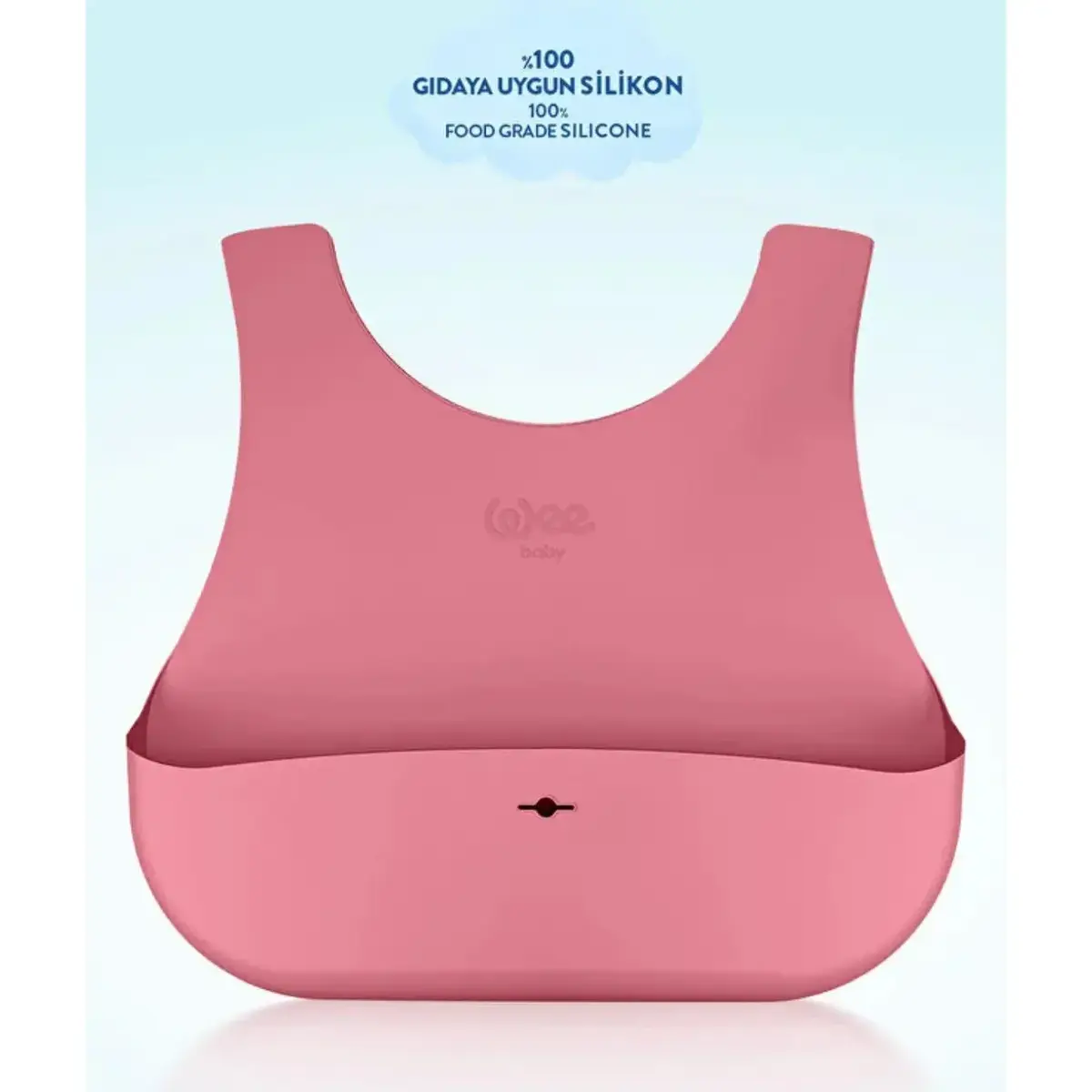 Wee Baby Nanninom Silikon Mama Önlüğü Pembe