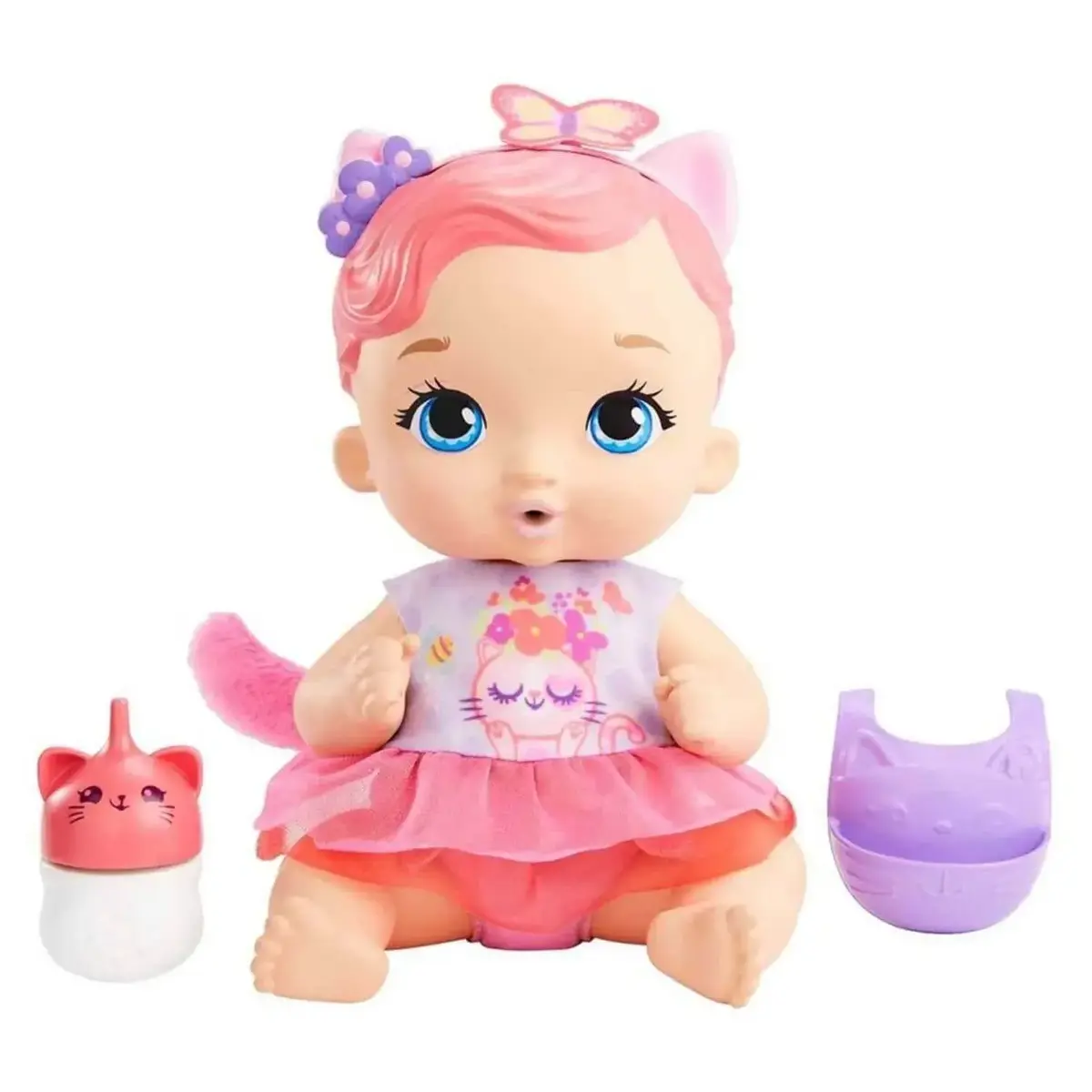 My Garden Baby Yavru Kedi Bebeğimin Bakım Zamanı Pembe Saçlı Bebek
