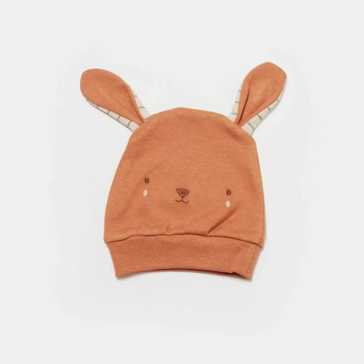 Bibaby Organik Şapka 2li Cool Lines Bunny Bej - Hardal