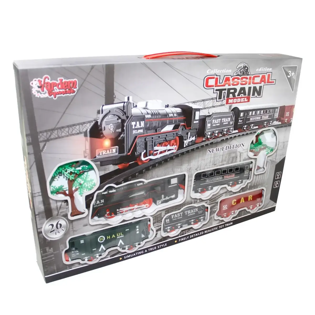Vardem Kutulu 26 Parça Işıklı ve Sesli Classic Model Tren Set