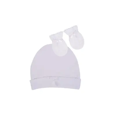Sevi Bebe Şapka Eldiven Set Beyaz