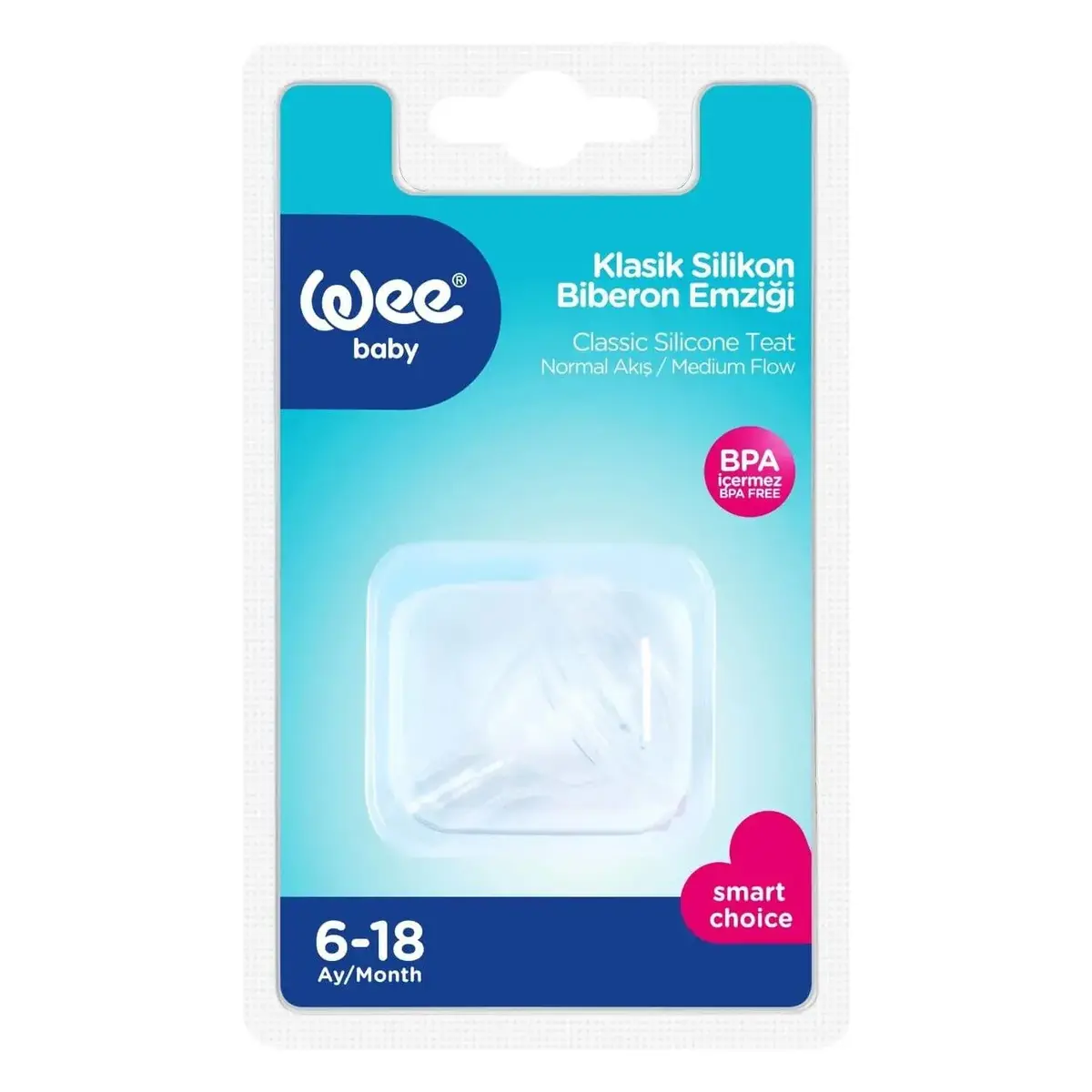 Wee Baby Yuvarlak Uçlu Silikon Biberon Emziği 6+ Ay