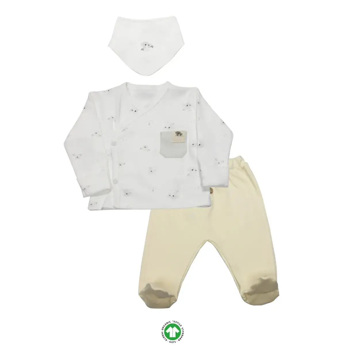 Bistyle Zıbın Takımı 3lü Little Koala Gri - Sarı - Ekru