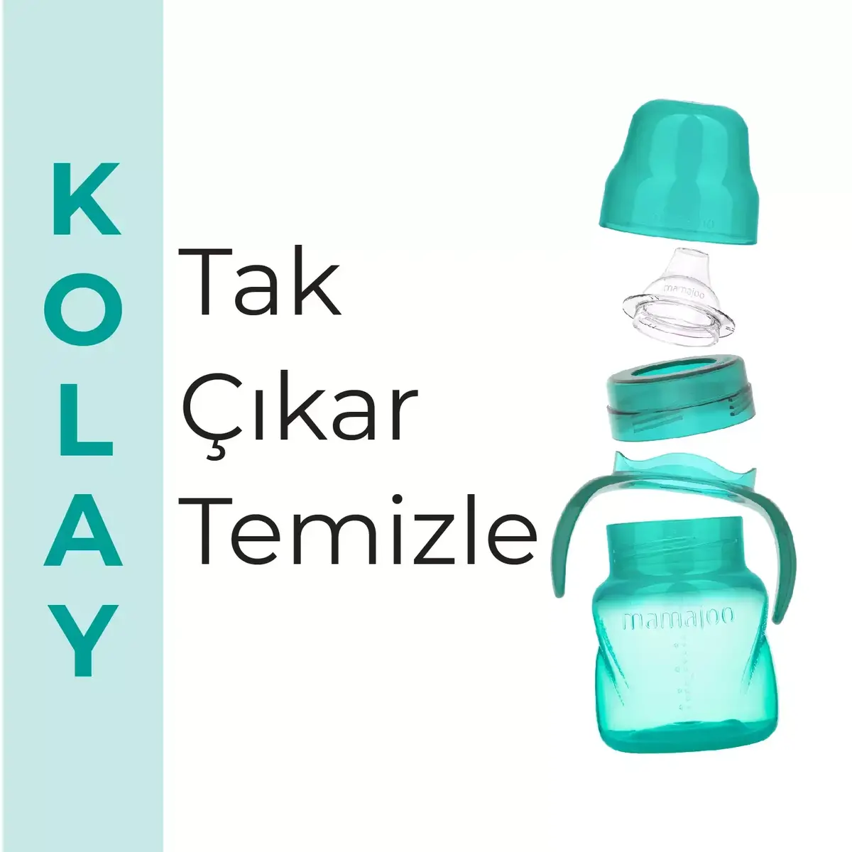 Mamajoo Kulplu Eğitici Bardak 160 ml Yeşil