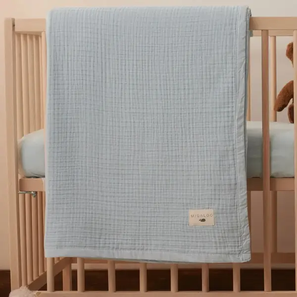Mixi Baby Migaloo Müslin Örtü Dört Katlı 90x120 cm Mavi