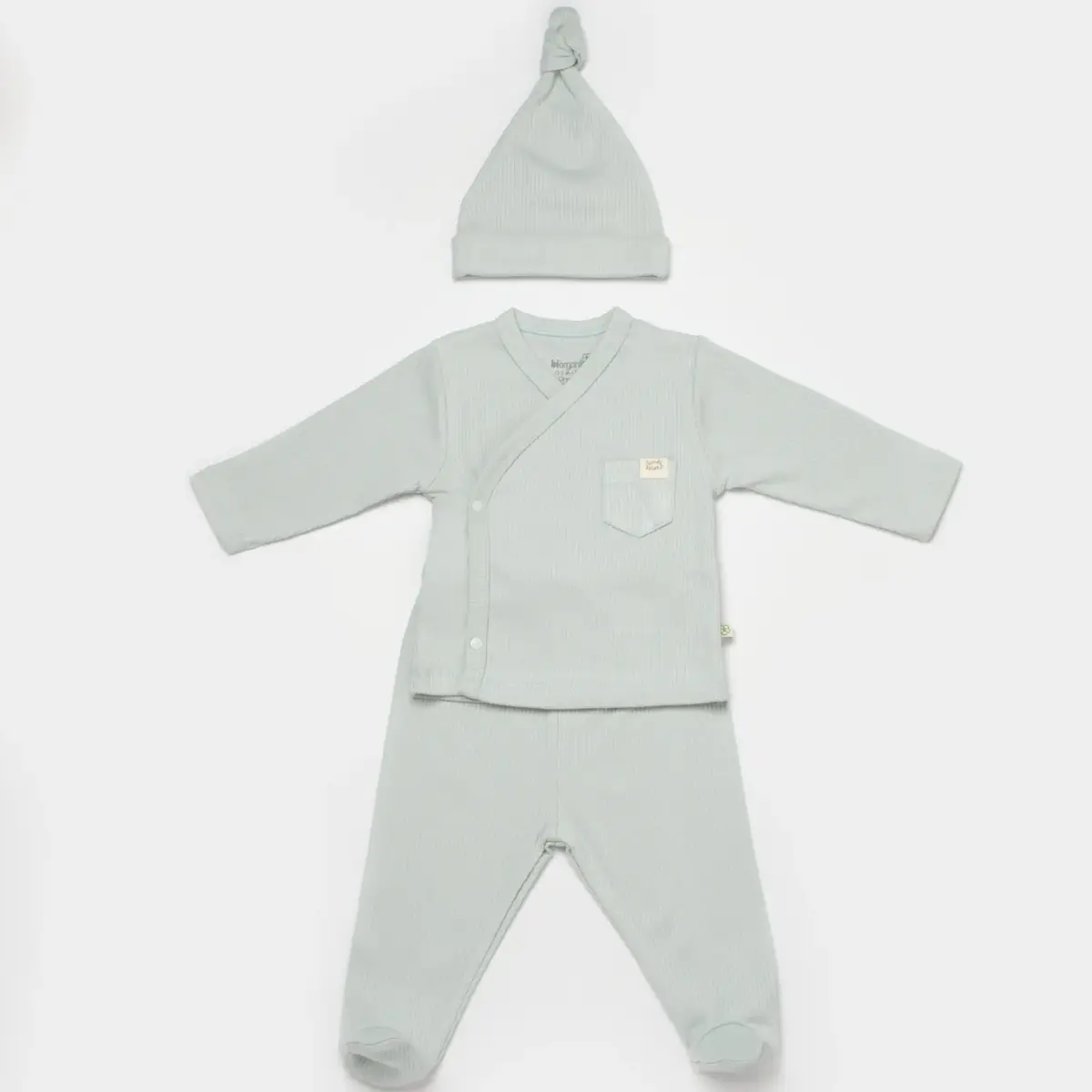 Bibaby Organik Zıbın Takımı 3lü Modal Nature Relax Baby Mint