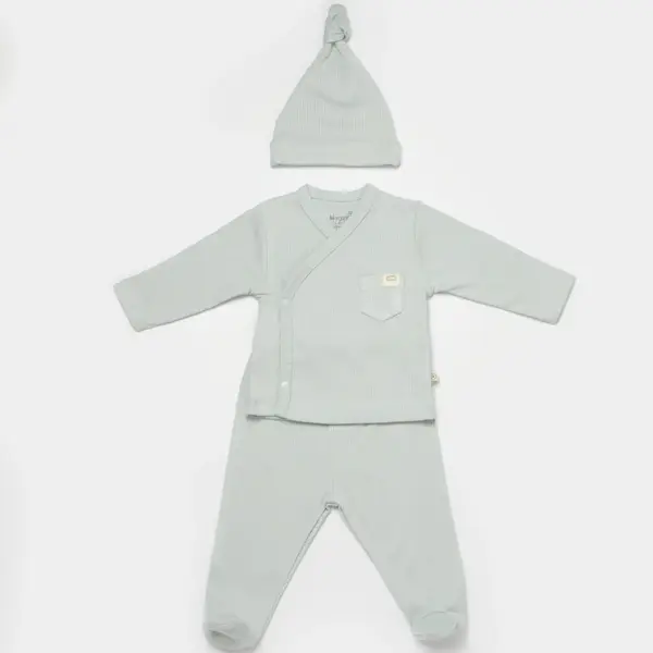 Bibaby Organik Zıbın Takımı 3lü Modal Nature Relax Baby Mint