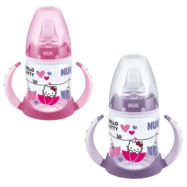 Nuk Silikon Emzikli Firs Choice Hello kitty PP Learner Kulplu Biberon 150 ml