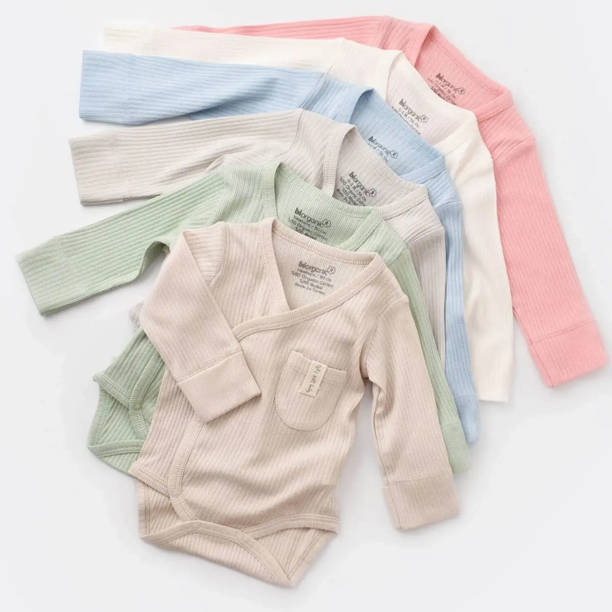 Bibaby Organik Body Kruvaze Eldivenli Soft Modal Pembe