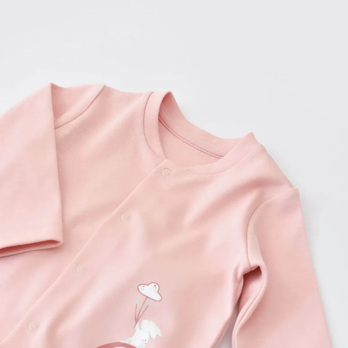 Bibaby Organik Pijama Takımı Live Color Rabbit Somon