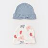 Bibaby Organik Şapka 2li Wild Flowers Spring Blue