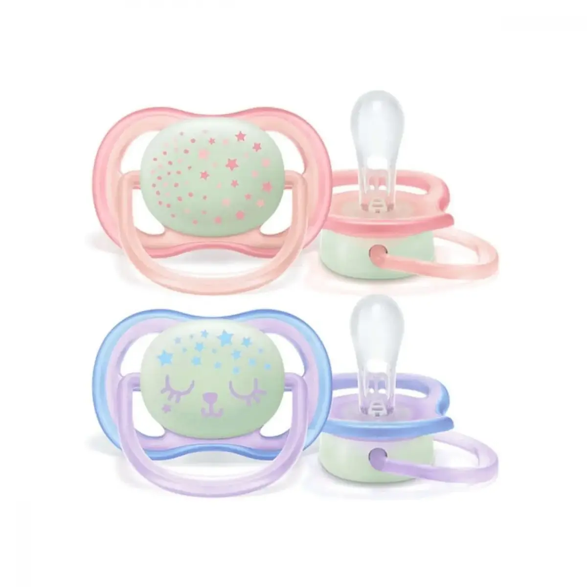 Philips Avent SCF376/12 Ultra Air Karanlıkta Parlar Silikon Emzik 0-6 Ay Kız Pembe