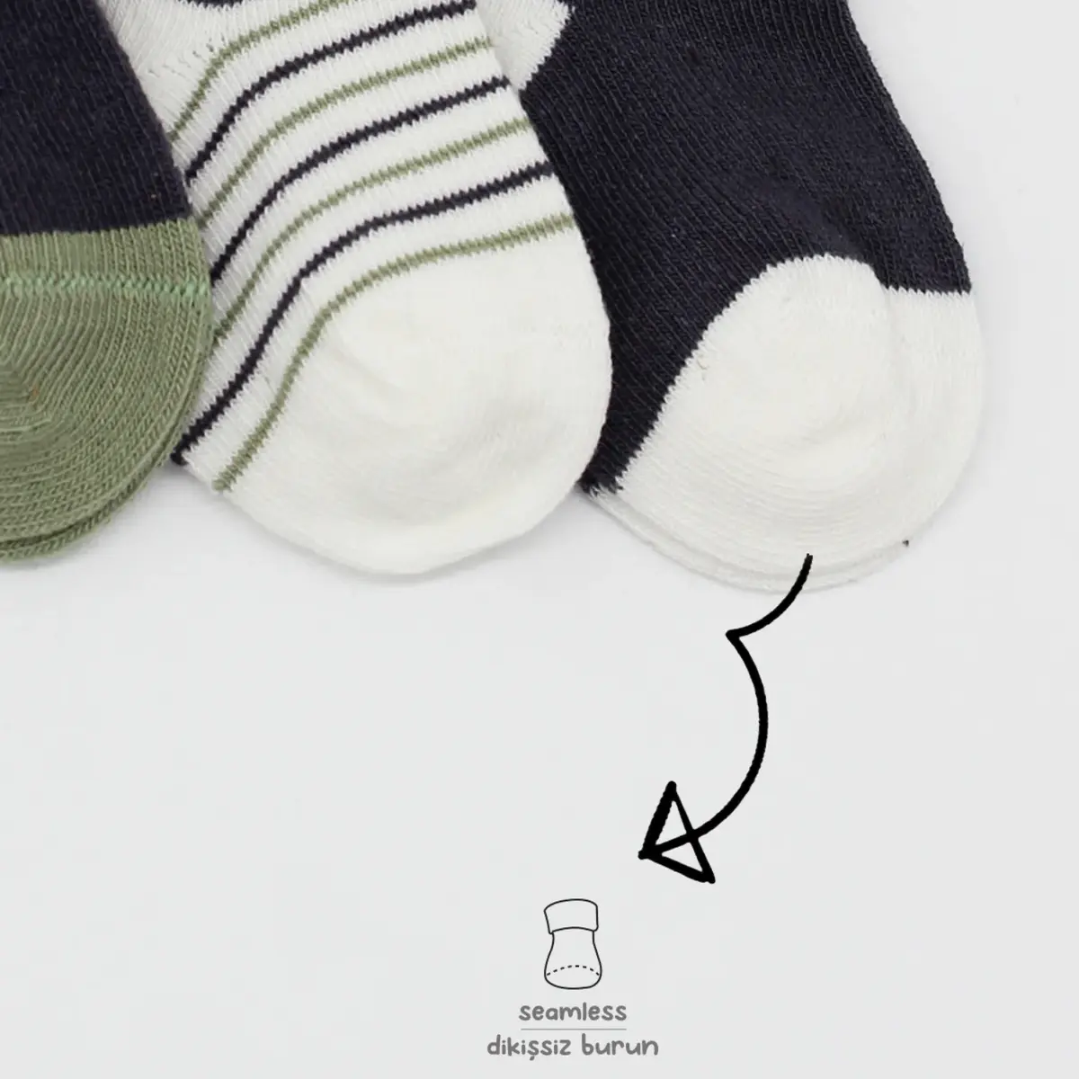 Bibaby Çorap Soket 3lü Bistyle Puan Penye Antrasit