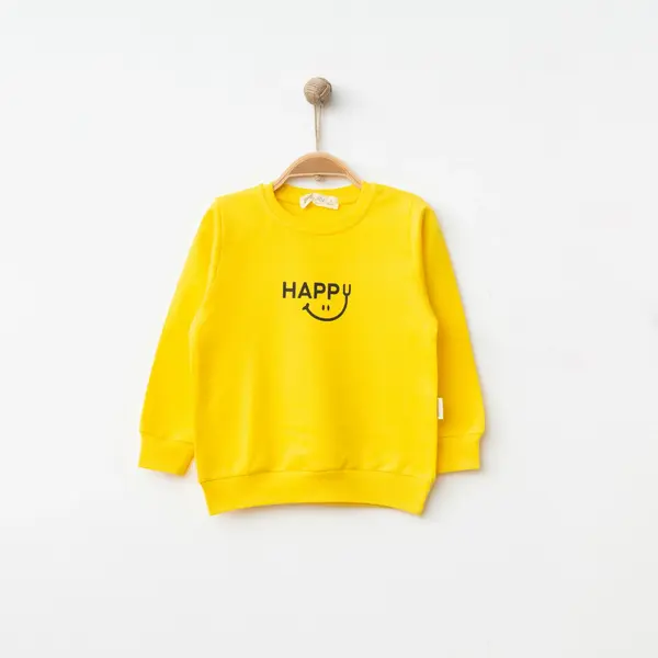 Bebolly Sweatshirt Happy Baskılı Sarı