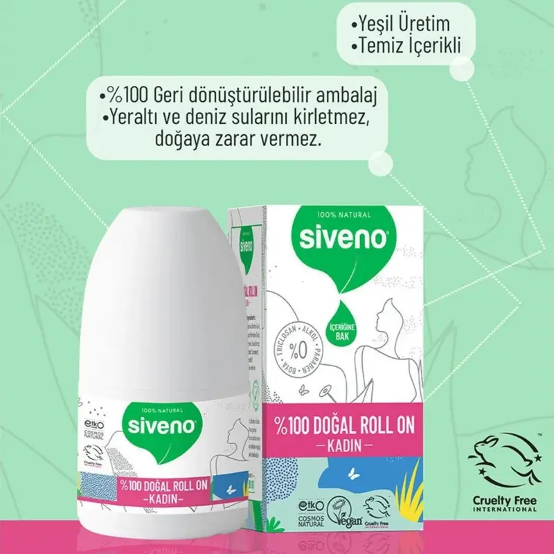 Siveno %100 Doğal Roll-On Kadınlar İçin 50 ml 