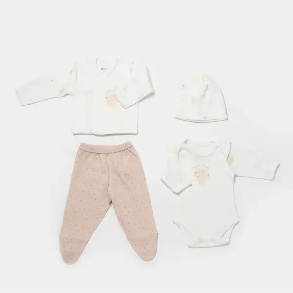 Bibaby Organik Hastane Çıkışı 4lü  Koala Jungle Prematüre Pembe