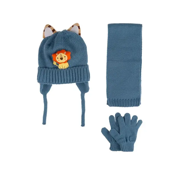 Kitti Eldiven Atkı Bere Takım 1-4Yaş Açık Petrol Asortili