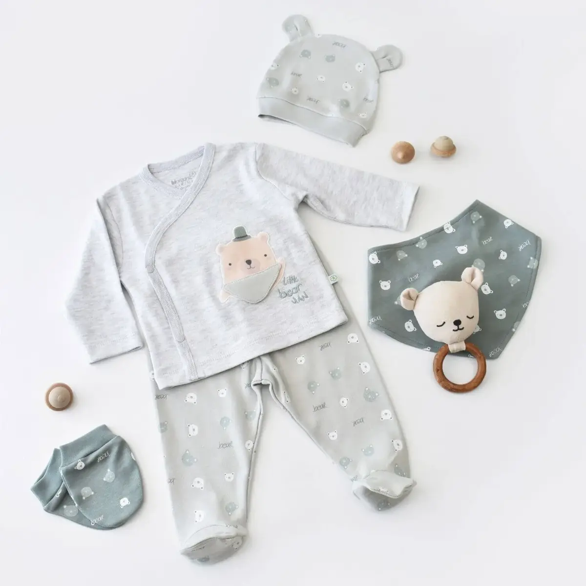 Bibaby Organik Hastane Çıkışı 5li Hug Me Bear Kar Melanj Bibaby Organik Hastane Çıkışı 5li Hug Me Bear Kar Melanj