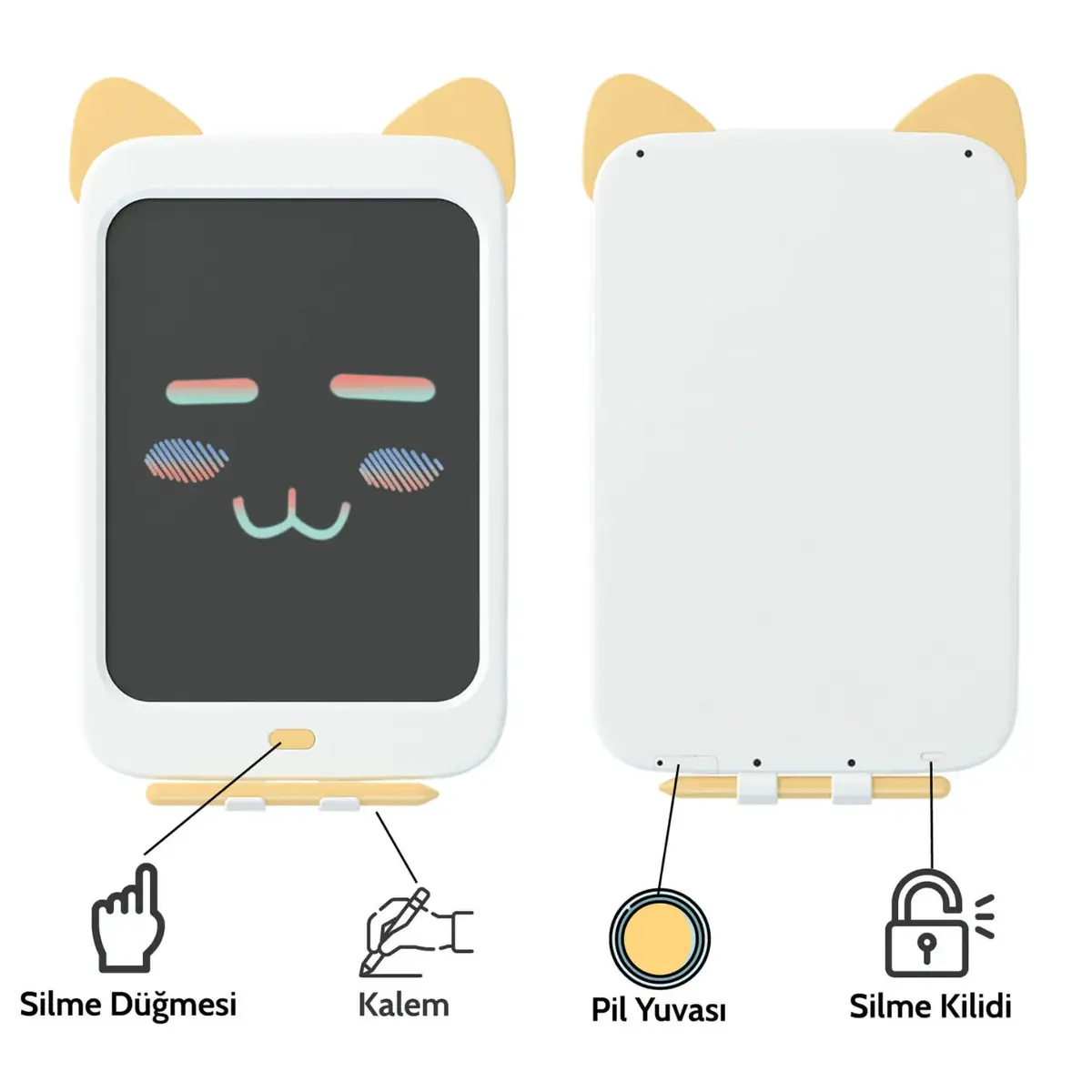 Wicue LCD Dijital Çizim Tableti Renkli 10'' Sarı