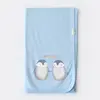 Bibaby Organik Battaniye Hello New Penguins Mavi