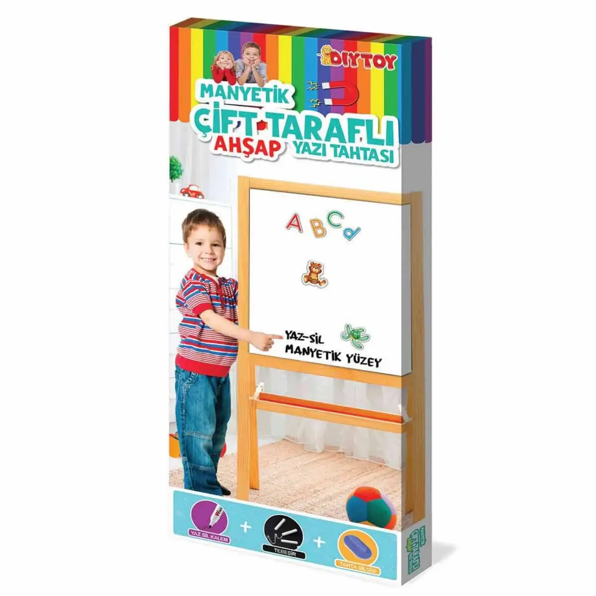 Manyetik Çift Taraflı Ahşap Yazı Tahtası