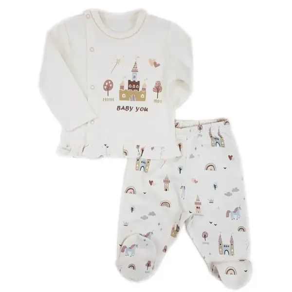 Luggi Baby Organik Pijama Takımı Patikli