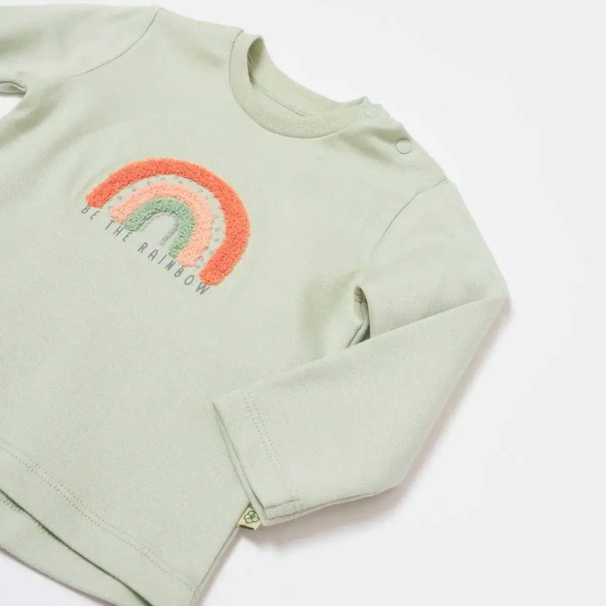 Bibaby Sweatshirt Biorganik Tiny Birds Ekru Yeşil